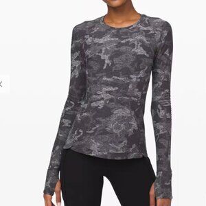 Lululemon It's Rulu Run Long Sleeve Size 2 Long Sleeve Black Camo